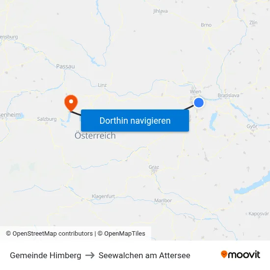 Gemeinde Himberg to Seewalchen am Attersee map