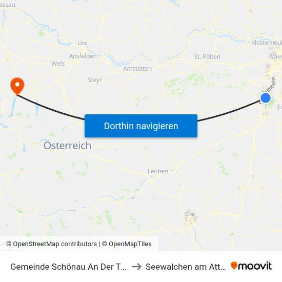 Gemeinde Schönau An Der Triesting to Seewalchen am Attersee map