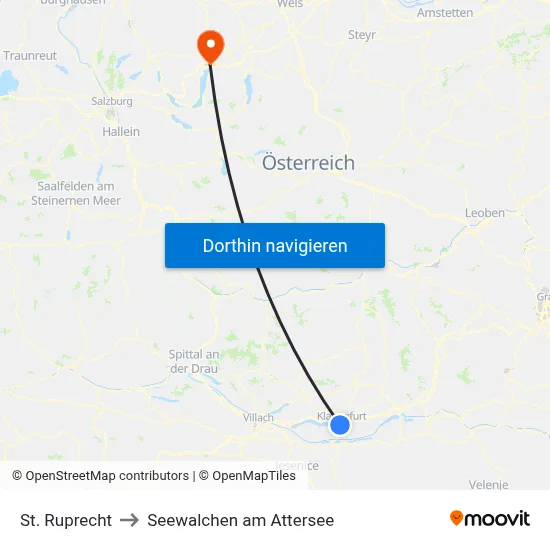 St. Ruprecht to Seewalchen am Attersee map