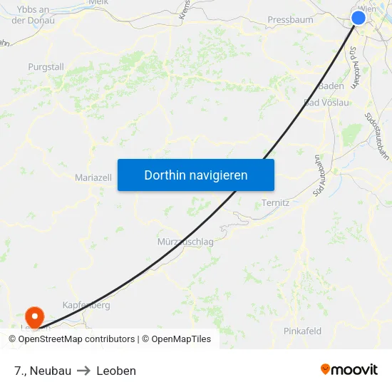 7., Neubau to Leoben map