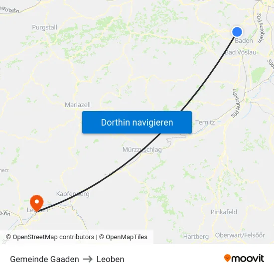 Gemeinde Gaaden to Leoben map