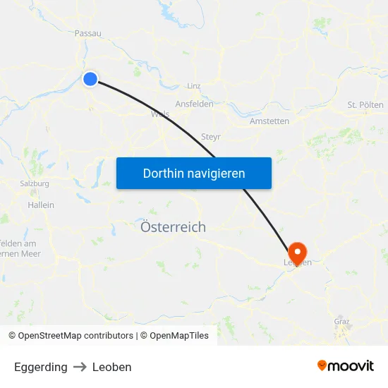 Eggerding to Leoben map