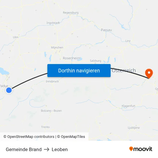 Gemeinde Brand to Leoben map