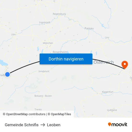 Gemeinde Schnifis to Leoben map