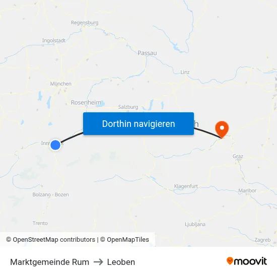 Marktgemeinde Rum to Leoben map