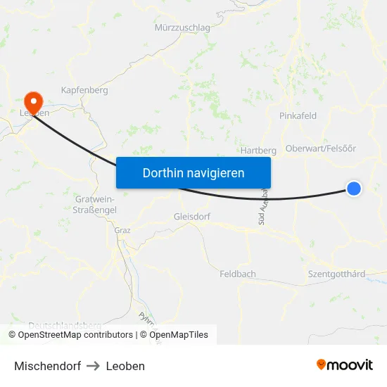 Mischendorf to Leoben map