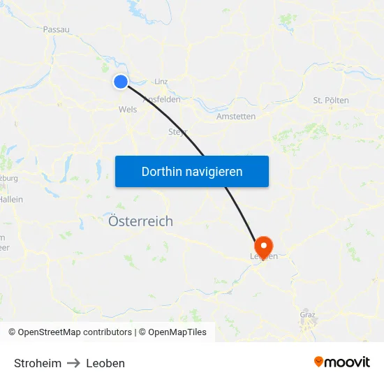 Stroheim to Leoben map