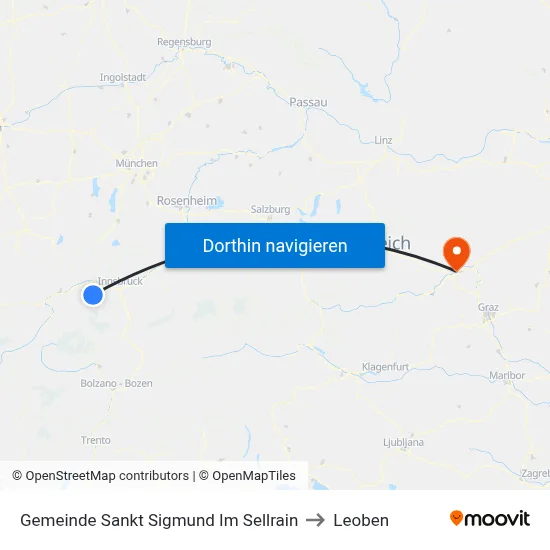 Gemeinde Sankt Sigmund Im Sellrain to Leoben map