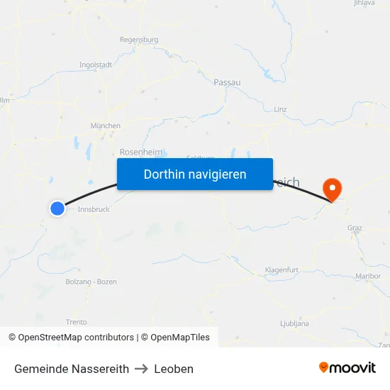 Gemeinde Nassereith to Leoben map