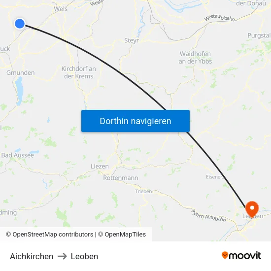 Aichkirchen to Leoben map