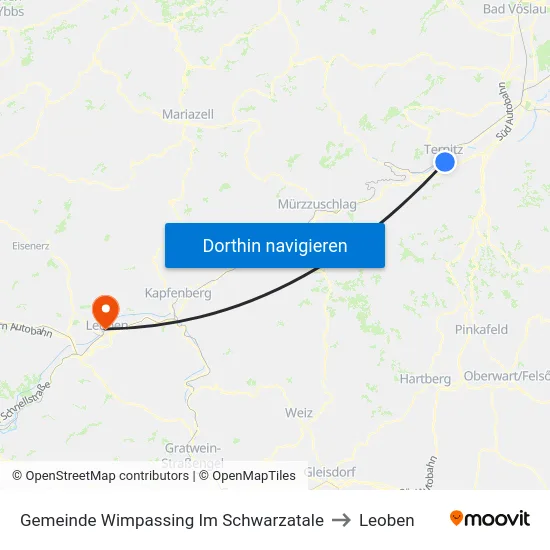 Gemeinde Wimpassing Im Schwarzatale to Leoben map
