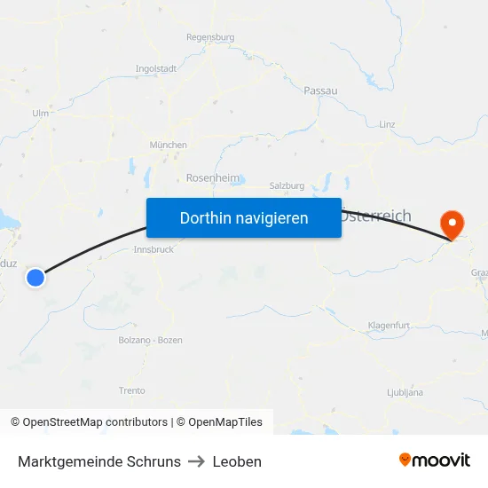 Marktgemeinde Schruns to Leoben map