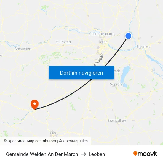 Gemeinde Weiden An Der March to Leoben map