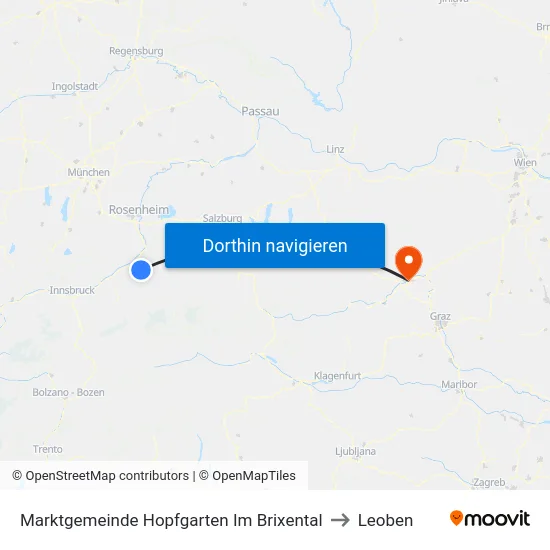 Marktgemeinde Hopfgarten Im Brixental to Leoben map