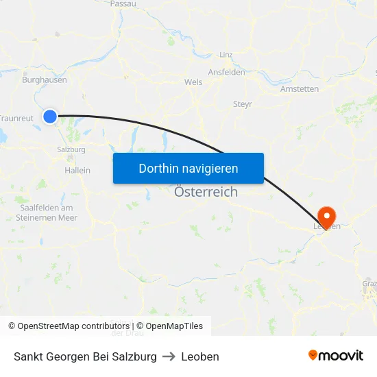 Sankt Georgen Bei Salzburg to Leoben map