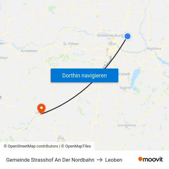 Gemeinde Strasshof An Der Nordbahn to Leoben map