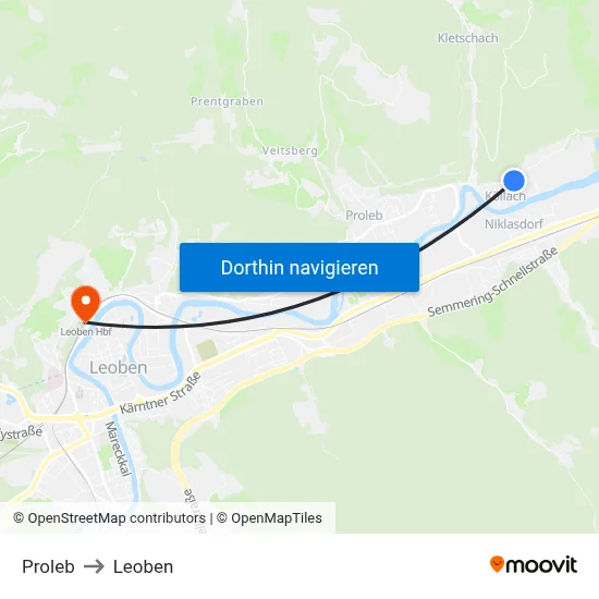 Proleb to Leoben map