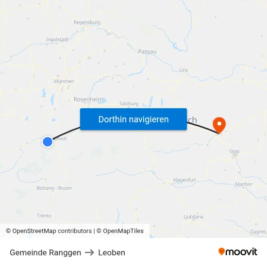 Gemeinde Ranggen to Leoben map