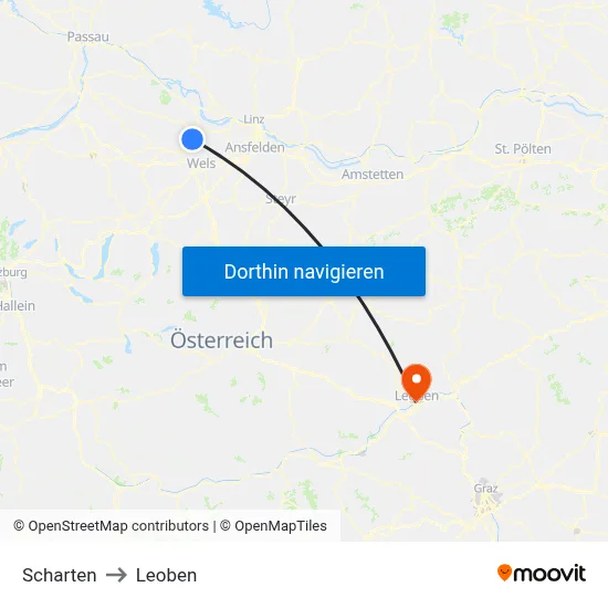Scharten to Leoben map