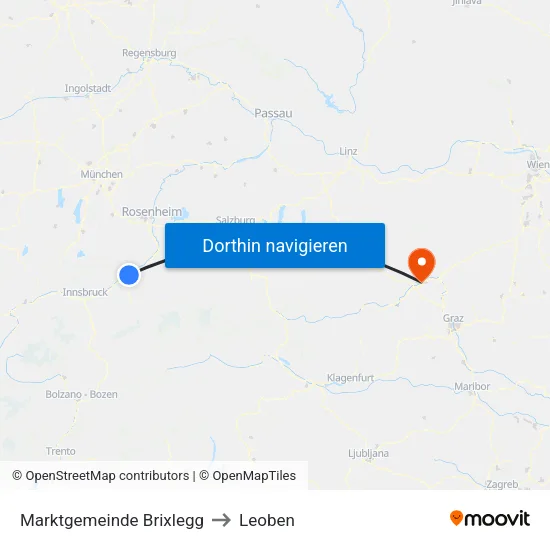Marktgemeinde Brixlegg to Leoben map