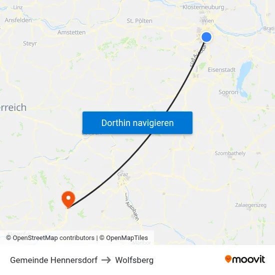 Gemeinde Hennersdorf to Wolfsberg map