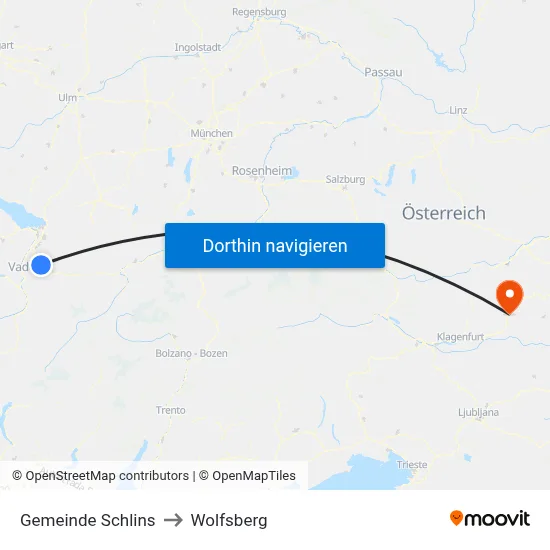 Gemeinde Schlins to Wolfsberg map