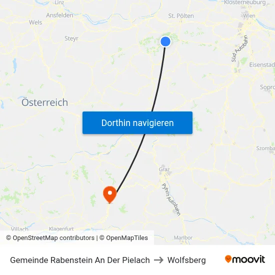 Gemeinde Rabenstein An Der Pielach to Wolfsberg map