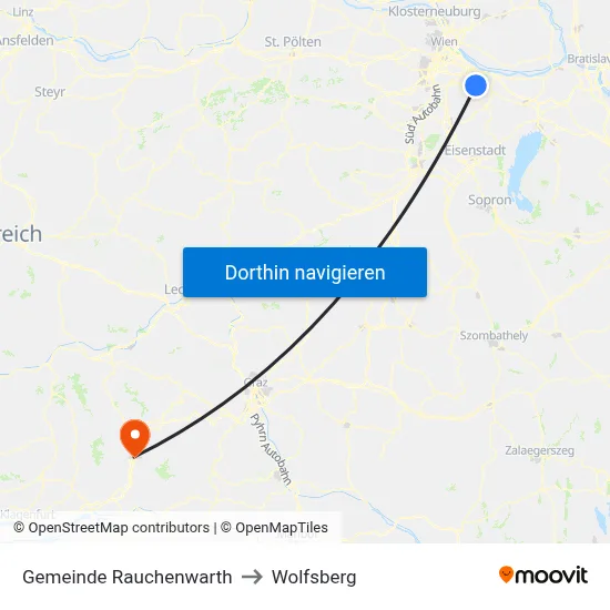 Gemeinde Rauchenwarth to Wolfsberg map