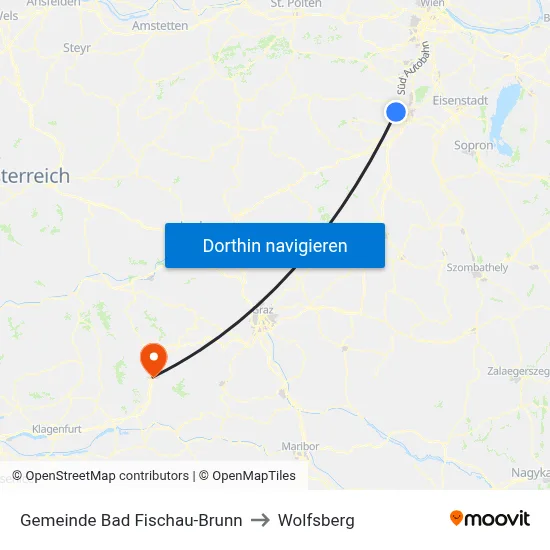 Gemeinde Bad Fischau-Brunn to Wolfsberg map