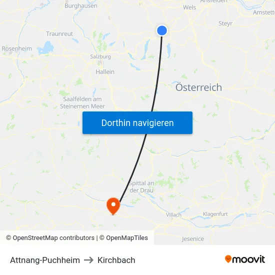 Attnang-Puchheim to Kirchbach map