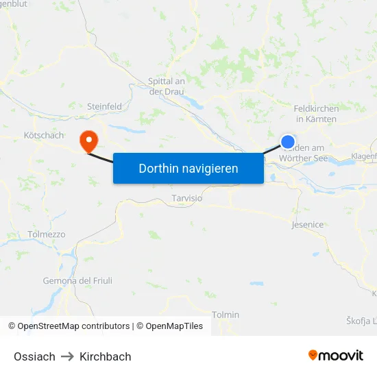 Ossiach to Kirchbach map