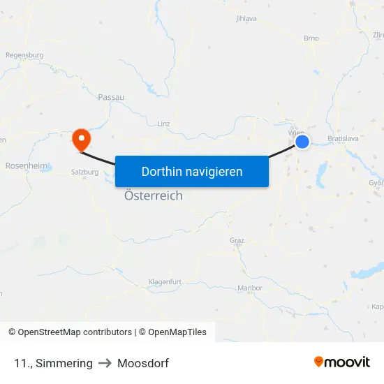 11., Simmering to Moosdorf map