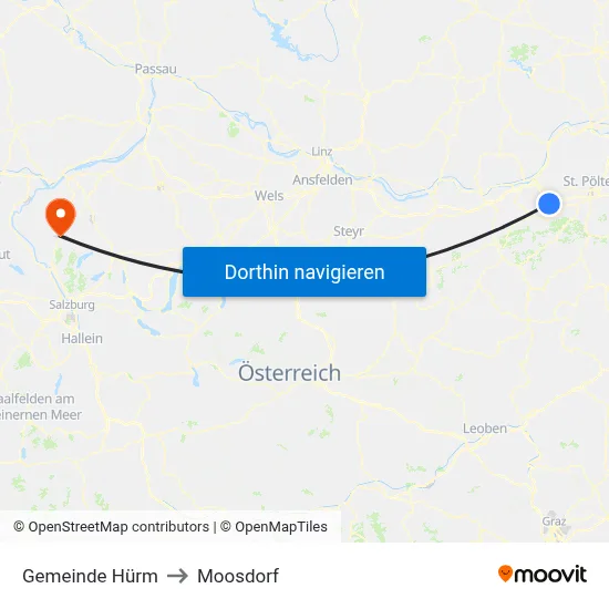 Gemeinde Hürm to Moosdorf map
