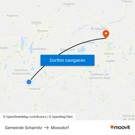 Gemeinde Scharnitz to Moosdorf map