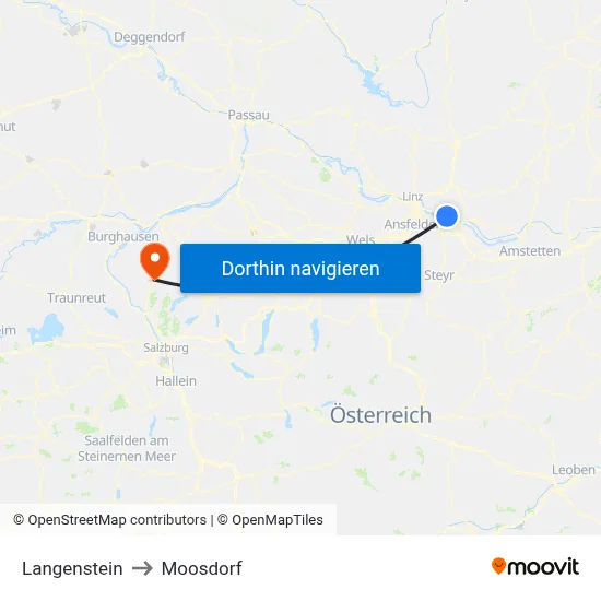 Langenstein to Moosdorf map