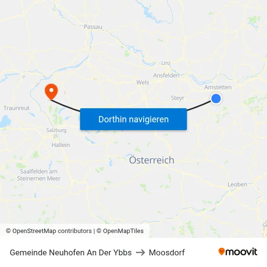 Gemeinde Neuhofen An Der Ybbs to Moosdorf map