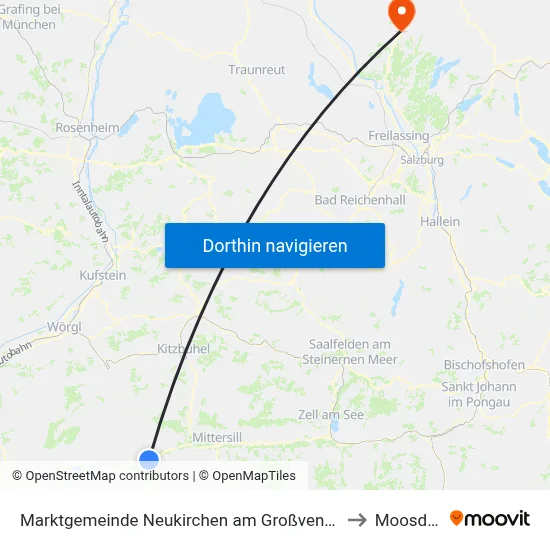 Marktgemeinde Neukirchen am Großvenediger to Moosdorf map