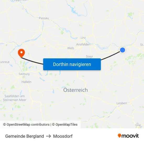Gemeinde Bergland to Moosdorf map