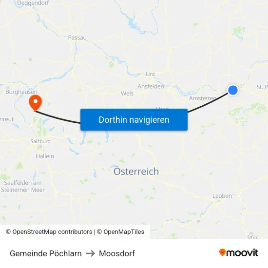 Gemeinde Pöchlarn to Moosdorf map