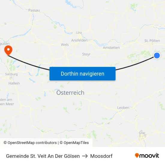 Gemeinde St. Veit An Der Gölsen to Moosdorf map