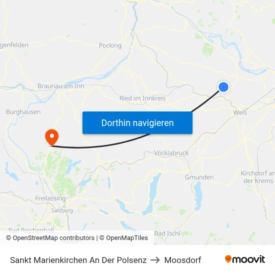 Sankt Marienkirchen An Der Polsenz to Moosdorf map