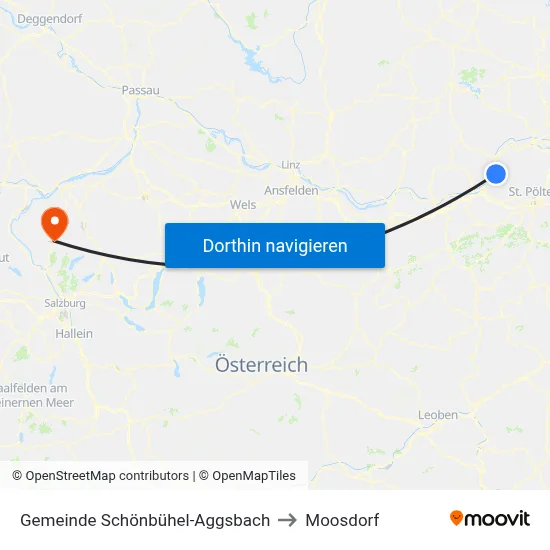 Gemeinde Schönbühel-Aggsbach to Moosdorf map