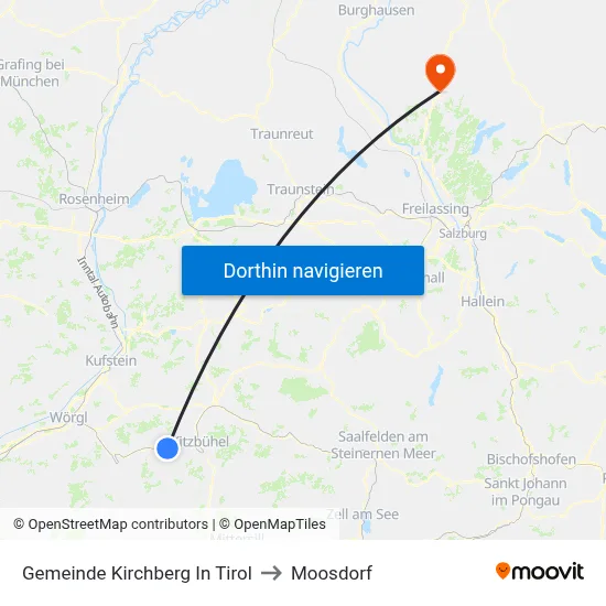 Gemeinde Kirchberg In Tirol to Moosdorf map