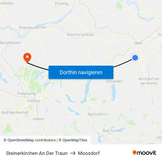 Steinerkirchen An Der Traun to Moosdorf map