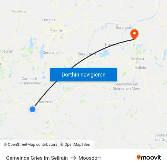 Gemeinde Gries Im Sellrain to Moosdorf map