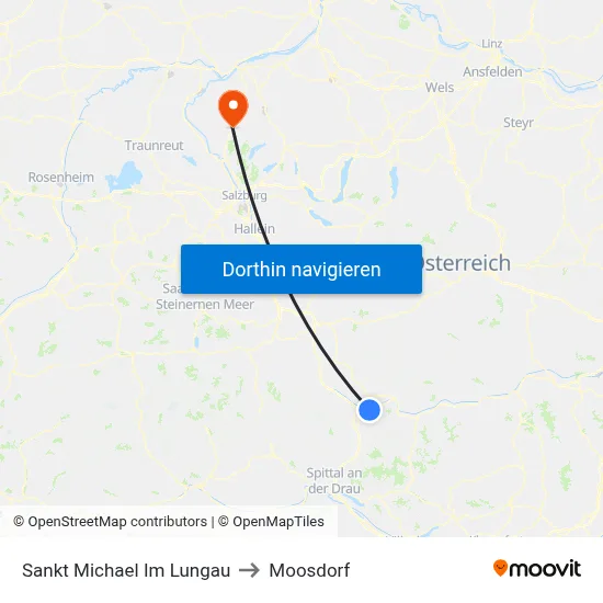 Sankt Michael Im Lungau to Moosdorf map