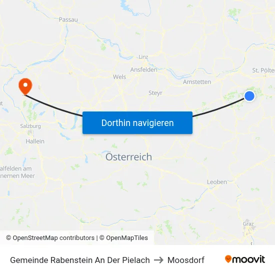 Gemeinde Rabenstein An Der Pielach to Moosdorf map
