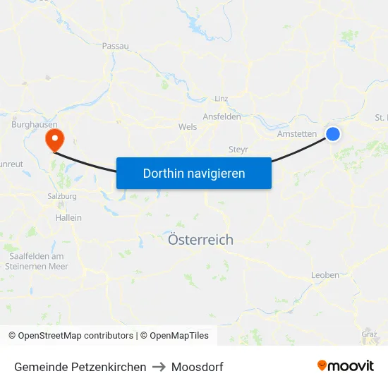 Gemeinde Petzenkirchen to Moosdorf map