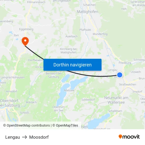 Lengau to Moosdorf map