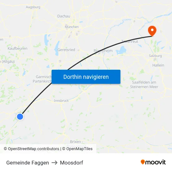 Gemeinde Faggen to Moosdorf map